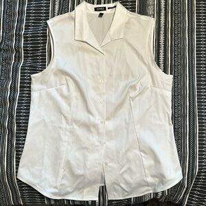 Jones NY White Collared Blouse